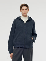 100% Brushed Wool Zip-Up Unisex Hoodie GOELIA