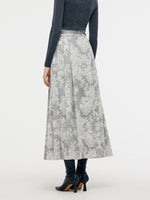 Silver Floral Jacquard Women Mamianqun With Bottomed Skirt GOELIA