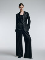 19MM Gambiered Canton Gauze Women Jacquard H-Line Blazer GOELIA