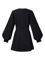 Tweed Balloon Sleeves A-Line Women Wrap Coat GOELIA