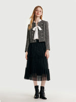 Tweed Double-Breasted Women Crop Jacket GOELIA