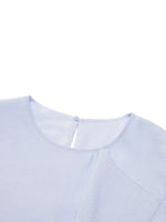 Lyocell Blend Light Blue Ruffle-Detailing Women Tank Top GOELIA
