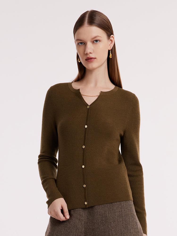 Machine Washable Wool VNeck Women Sweater GOELIA