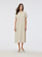 Tweed Sequins Fringed Edge Women Maxi Dress With Slip Dress GOELIA
