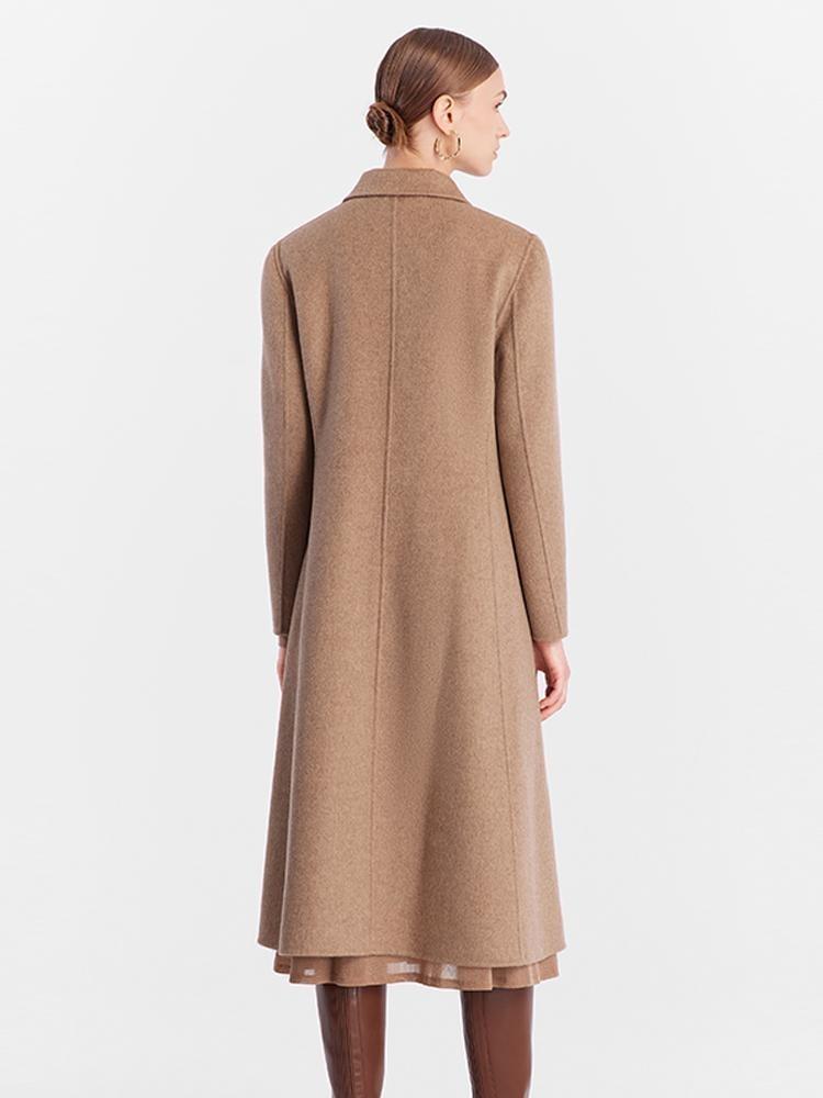 Brown Cashmere Slim-Fit Overcoat GOELIA