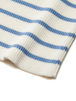 Lyocell Blend Stripe Square Neck Women Knit Top GOELIA
