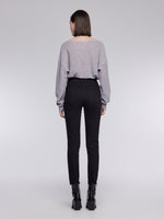 [Preview] Fade-Resistant Fleece-Lined Raw Hem Women Skinny Jeans GOELIA