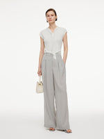 [Preview] Lyocell Wool Blend Tie Front Women Knit Top GOELIA