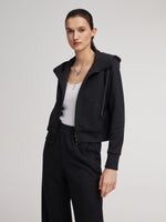 Drawstring Hooded Zip-Up Jacket And Pants Two-Piece Set GOELIA