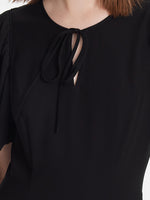 Acetate Gathered Waist Women Midi Dress GOELIA