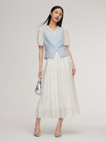 Tweed Sequins Patchwork Crop Jacket And Lyocell Blend Skirt Two-Piece Set GOELIA