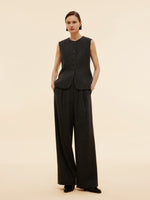 100% Washable Wool Women Button Down Vest GOELIA