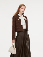 Wool Blend Tweed Women Cropped Jacket GOELIA