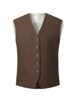 100% Linen Women V-Neck Vest GOELIA
