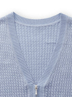 Tencel Blend Half-Zip Women V-Neck Knit Tank Top GOELIA