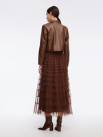 A-Line Mesh Ruffle Tiered Women Skirt GOELIA