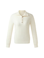 100% Wool Half Button Turtleneck Women Sweater GOELIA