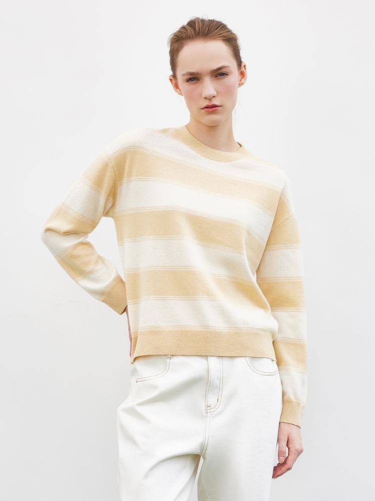 Color Block Striped Woolen Sweater GOELIA
