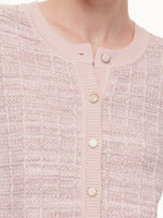 Textured Round Neck Women Stretchy Cardigan GOELIA