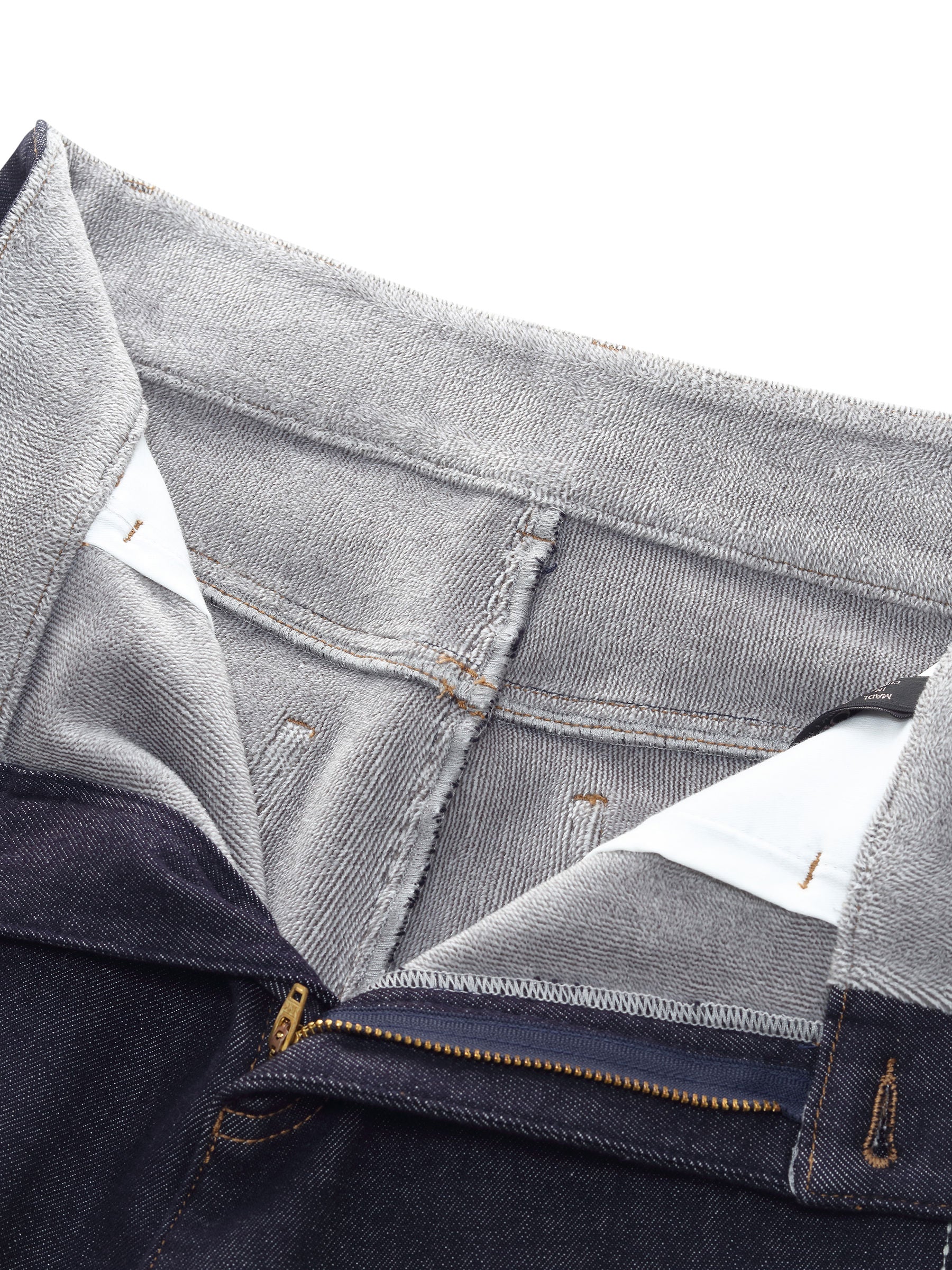 Denim High-Waisted Fleece Lined Women Folded Jeans GOELIA