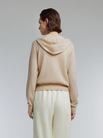 [Preview] 100% Cashmere Seamless Women Hooded Zip-Up Cardigan GOELIA