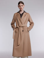 [Preview] Wool Silk Blend Women Wrap Overcoat GOELIA