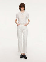 [Preview] Lyocell Blend Women Ankle-Length Side Slit Jeans GOELIA