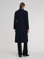 100% Wool Double-Faced Gathered Waist Women Overcoat GOELIA