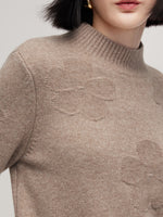 Wool Jacquard Mock Neck Women Sweater GOELIA