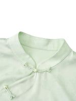 Mandarin Collar Blouse And A-Line Skirt Two-Piece Set GOELIA