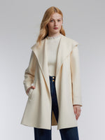 [Preview] Cashmere Wool Blend Double-Faced Women Wrap Cape Coat GOELIA