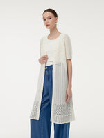 V-Neck Women Long Open-Knit Cardigan GOELIA