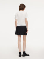 Cotton Blend Round Neck Tape Embroidered Women T-Shirt GOELIA