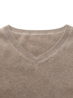 [Preview] 100% Brushed Cashmere V-Neck Women Sweater GOELIA