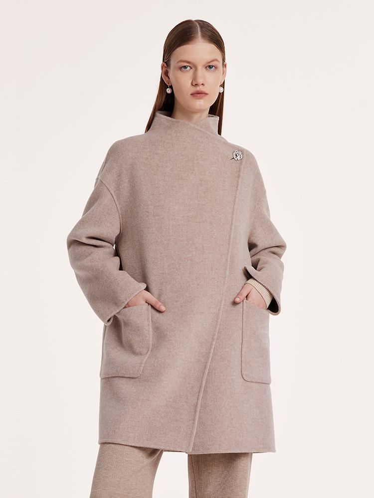Mid-Length Wool And Cashmere Coat With Belt GOELIA