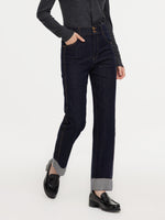 Cotton Cuffed Straight Leg Women Jeans GOELIA