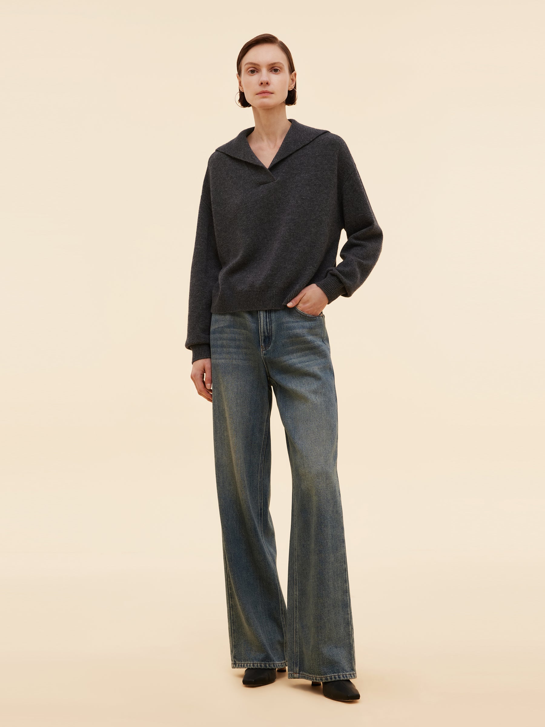 Cashmere Wool Blend Women Sweater GOELIA