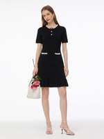 Beaded Round Neck Women Mini Dress GOELIA