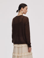 Mohair Wool Blend Women Hand-Crocheted Floral Sweater GOELIA