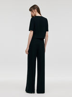 V-Neck Top And Straight Pants Two-Piece Set GOELIA
