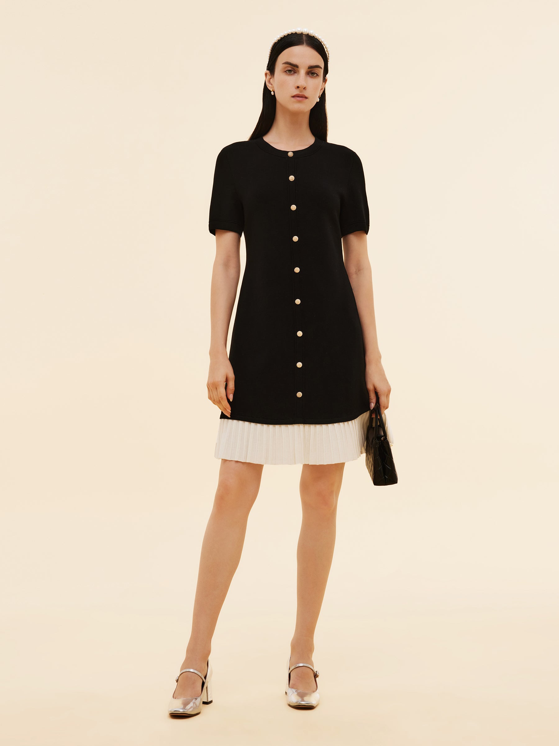 Tencel Blend Color Block Women Knit Mini Dress GOELIA