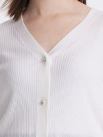 Tencel-Silk Blend Knitted V-Neck Women Cardigan GOELIA