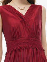 Tencel Lace Trim Women Maxi Vest Dress GOELIA