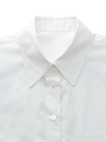 [Preview] 100% Cotton 3/4 Sleeve Women Shirt With Ribbon Print Silky Scarf GOELIA