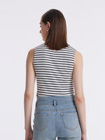 Striped Knitted Camisole With Detachable Bra Pads GOELIA