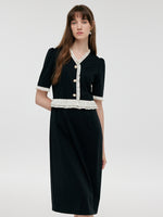 Ruffle Patchwork Women Midi Dress GOELIA