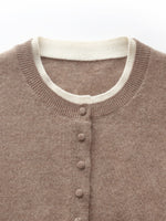 100% Cashmere Faux Two-Piece Women Cardigan GOELIA