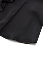 [Preview] 22MM Mulberry Silk Asymmetrical Hem Women Blouse With Ribbon GOELIA