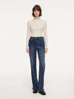 Acetate Blend Denim Micro-Flared Women Jeans GOELIA