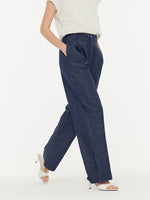 Denim Adjustable Waist Women Straight-Leg Jeans GOELIA
